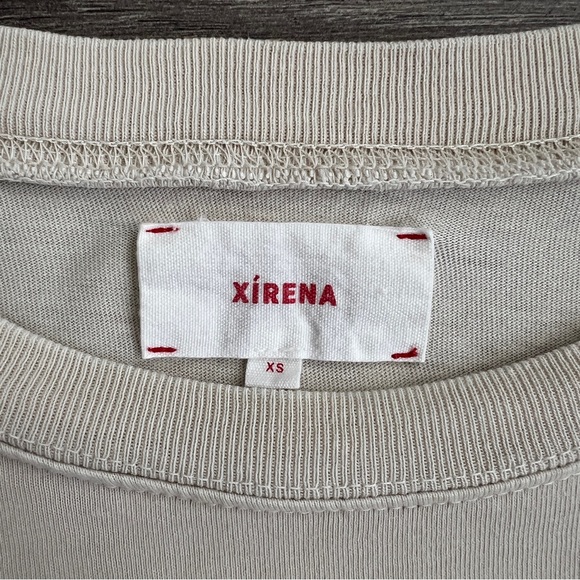 XIRENA Emme Tshirt Dress XS Cream Neutral Cotton Tie Waist Minimalist Resortwear - Picture 2 of 12